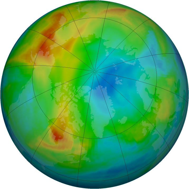 Arctic ozone map for 27 December 1999